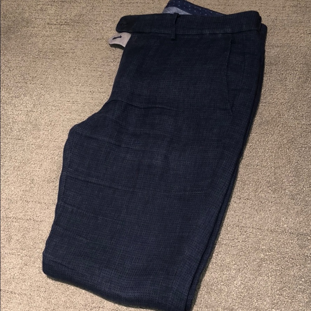 Bonobos Blue Linen Dress Pants.